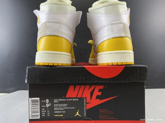Reps LUCY NRG Off-White Dark Jordan Powder White AQ0818-149 x Yellow-Cone Air 1 0717